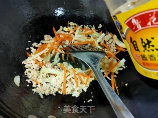 肉末圆白菜炒饼丝的做法步骤：11