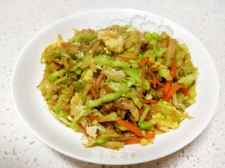 肉末圆白菜炒饼丝的做法步骤：20