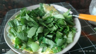 青菜煎蛋的做法步骤：4