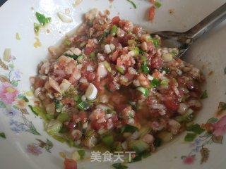 玉米粉酸菜馅蒸饺的做法步骤：7