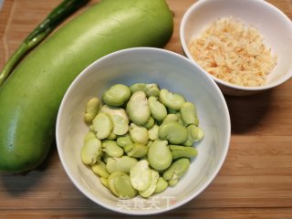 瓠瓜虾米炒豆瓣的做法步骤：1