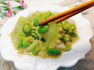 瓠瓜虾米炒豆瓣的做法步骤：6