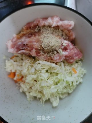 猪肉白菜胡萝卜煎饺的做法步骤：4