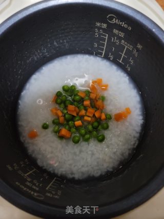 豌豆胡萝卜鸡丝粥的做法步骤：6