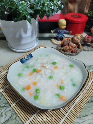 豌豆胡萝卜鸡丝粥的做法步骤：9