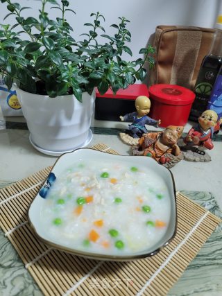 豌豆胡萝卜鸡丝粥的做法步骤：10