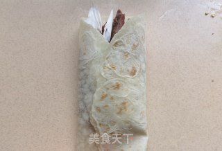 单饼卷驴肉的做法步骤：7