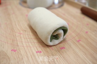 抹茶麻糬肉松豆沙吐司的做法步骤：14