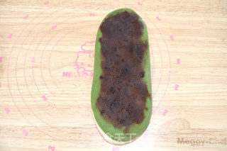 抹茶麻糬肉松豆沙吐司的做法步骤：15