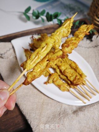 自制咖喱里脊串❗️做法简单，肉质鲜嫩又入味❗️的做法步骤：8