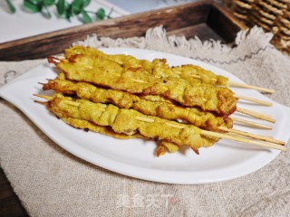 自制咖喱里脊串❗️做法简单，肉质鲜嫩又入味❗️的做法步骤：9