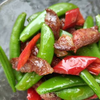 麻辣肠炒甜豆的做法步骤：10