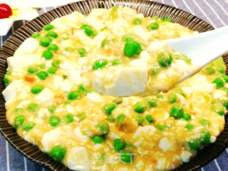 豌豆咸蛋黄豆腐羹的做法步骤：7