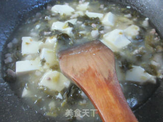 肉丁咸菜豆腐羹的做法步骤：10