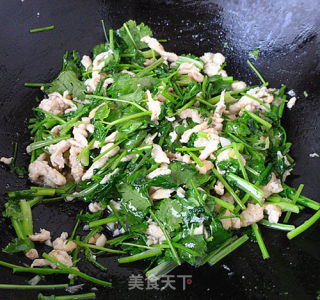 香菜炒鸡丝的做法步骤：8