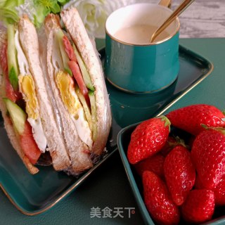 香肠煎蛋三明治的做法步骤：15