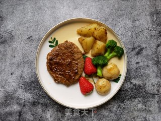 西兰花菇黑椒牛排的做法步骤：15