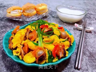 香葱毛蚶炒蛋的做法步骤：13