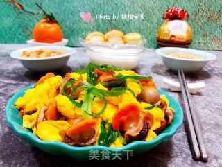 香葱毛蚶炒蛋的做法步骤：15
