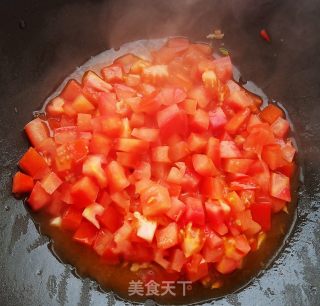 番茄鸡蛋剪刀面的做法步骤：8