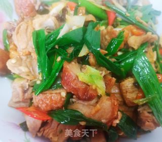 蒜苗炒烤鸭的做法步骤：10