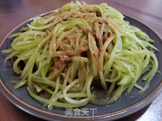 芝麻酱拌莴笋丝的做法步骤：6