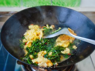 枸杞芽炒鸡蛋的做法步骤：5