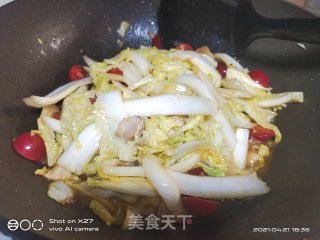 五花肉炒娃娃菜的做法步骤：7