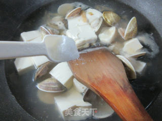 榨菜丝美贝豆腐汤的做法步骤：6