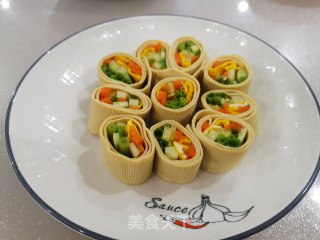 千张鲜蔬卷的做法步骤：7