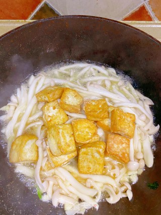 海鲜菇烧豆腐的做法步骤：4