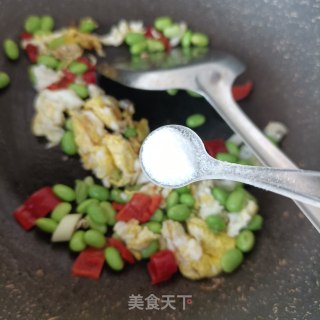 鸡蛋淡菜炒毛豆的做法步骤：14