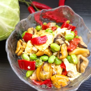 鸡蛋淡菜炒毛豆的做法步骤：20
