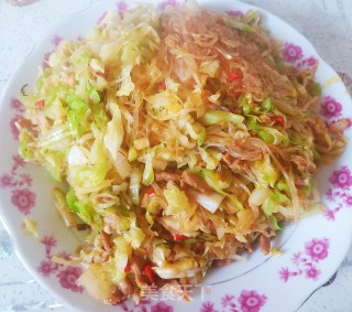 包菜炒粉丝的做法步骤：16