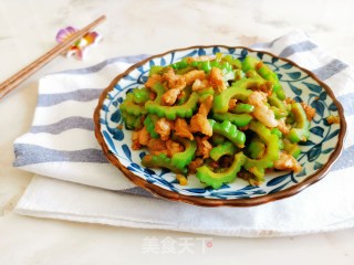 肉丝炒苦瓜的做法步骤：10