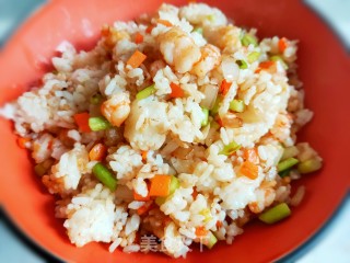 虾仁时蔬炒米饭的做法步骤：11