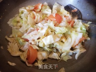 番茄炒包心菜的做法步骤：7