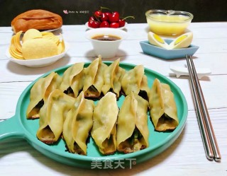 韭菜鲜肉锅贴的做法步骤：16