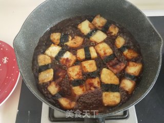 照烧海苔煎豆腐的做法步骤：8