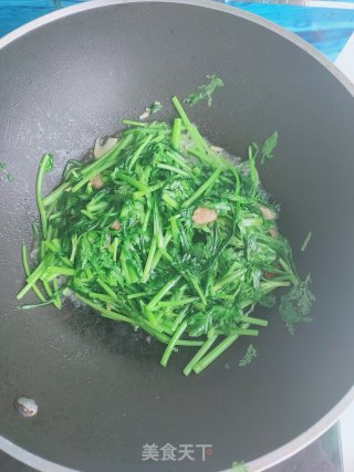 油渣炒茼蒿的做法步骤：11