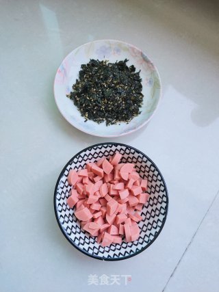 海苔炒饭的做法步骤：2