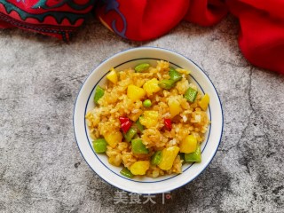 菠萝甜豆炒饭的做法步骤：11