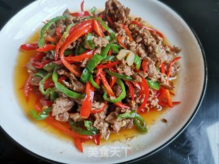 双椒炒牛肉的做法步骤：6