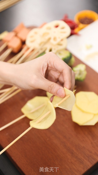 电饭煲自制串串香的做法步骤：4