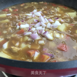 洋葱鸡块咖喱饭的做法步骤：9