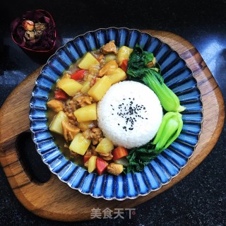 洋葱鸡块咖喱饭的做法步骤：12