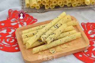 黑芝麻蛋酥卷的做法步骤：16