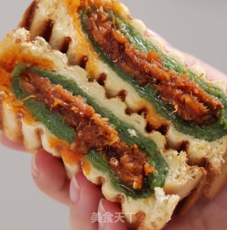 今天的下午茶吃糯叽叽的青团三明治吧！的做法步骤：4