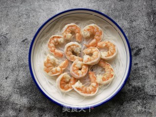 蒜蓉粉丝蒸虾仁的做法步骤：8