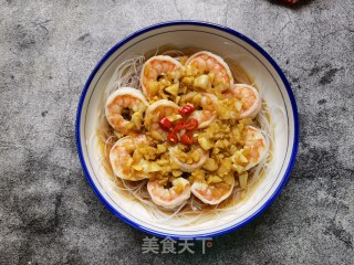 蒜蓉粉丝蒸虾仁的做法步骤：15